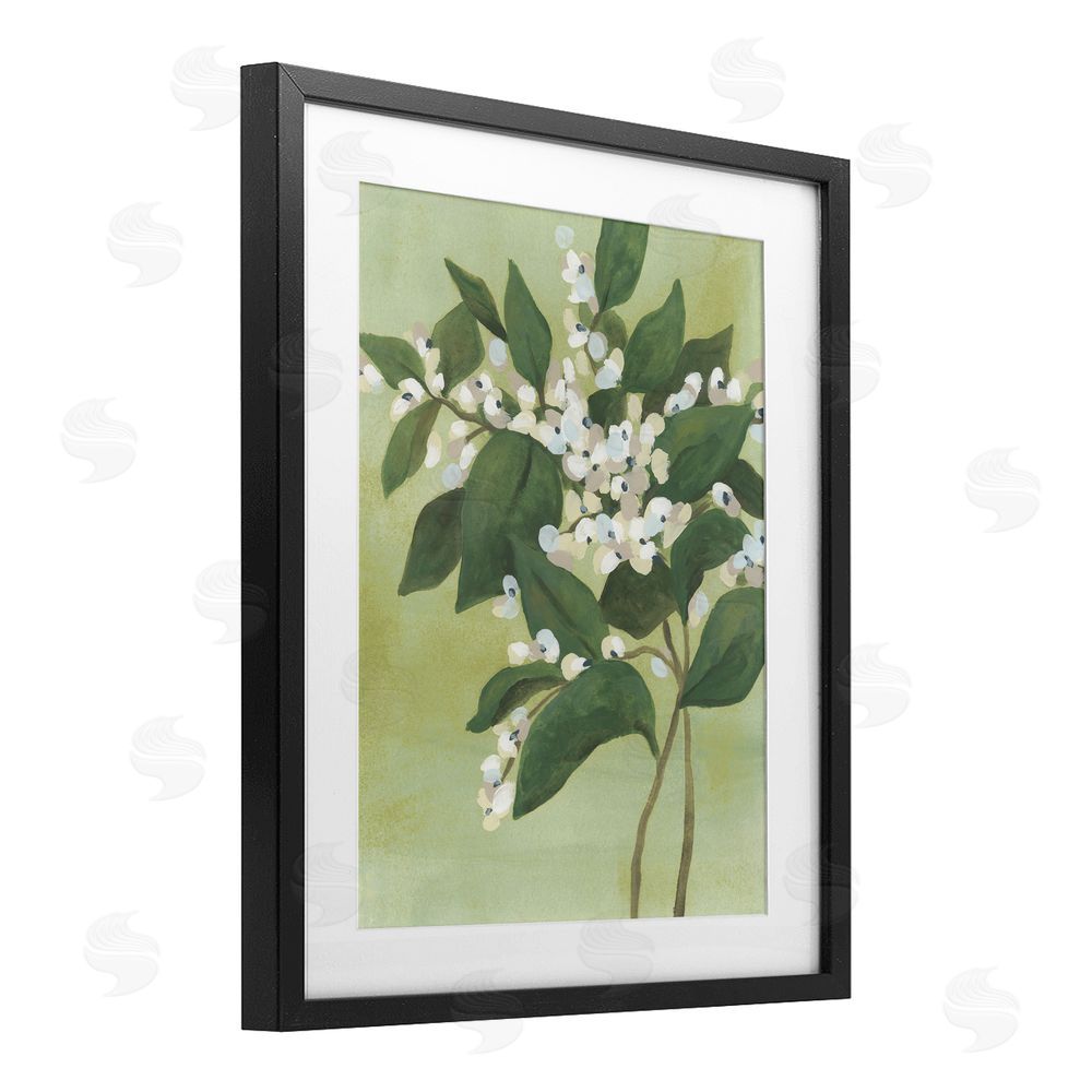 June Erica Vess Verdant Branch Bloom Black Framed Print Under Glass Wall Art