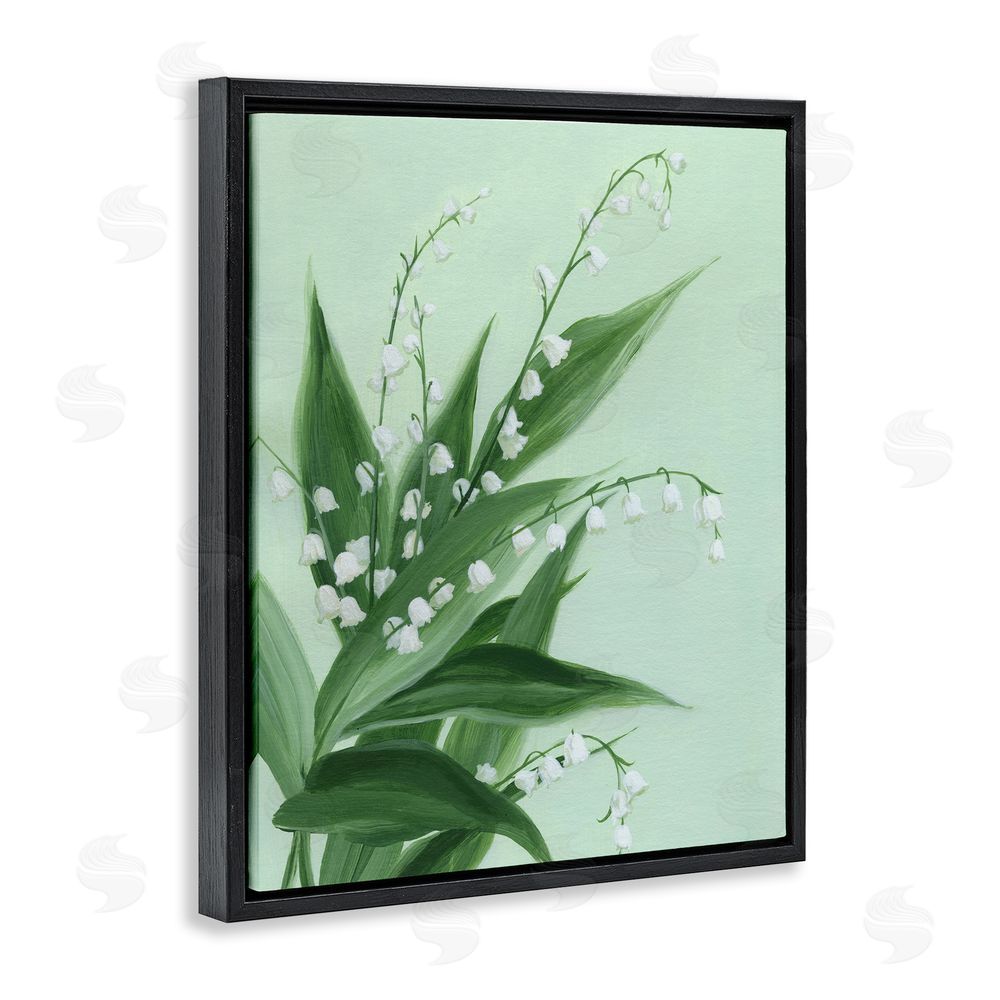 Grace Popp Verdant Lily Of Valley Black Floating Frame Canvas Wall Art Print