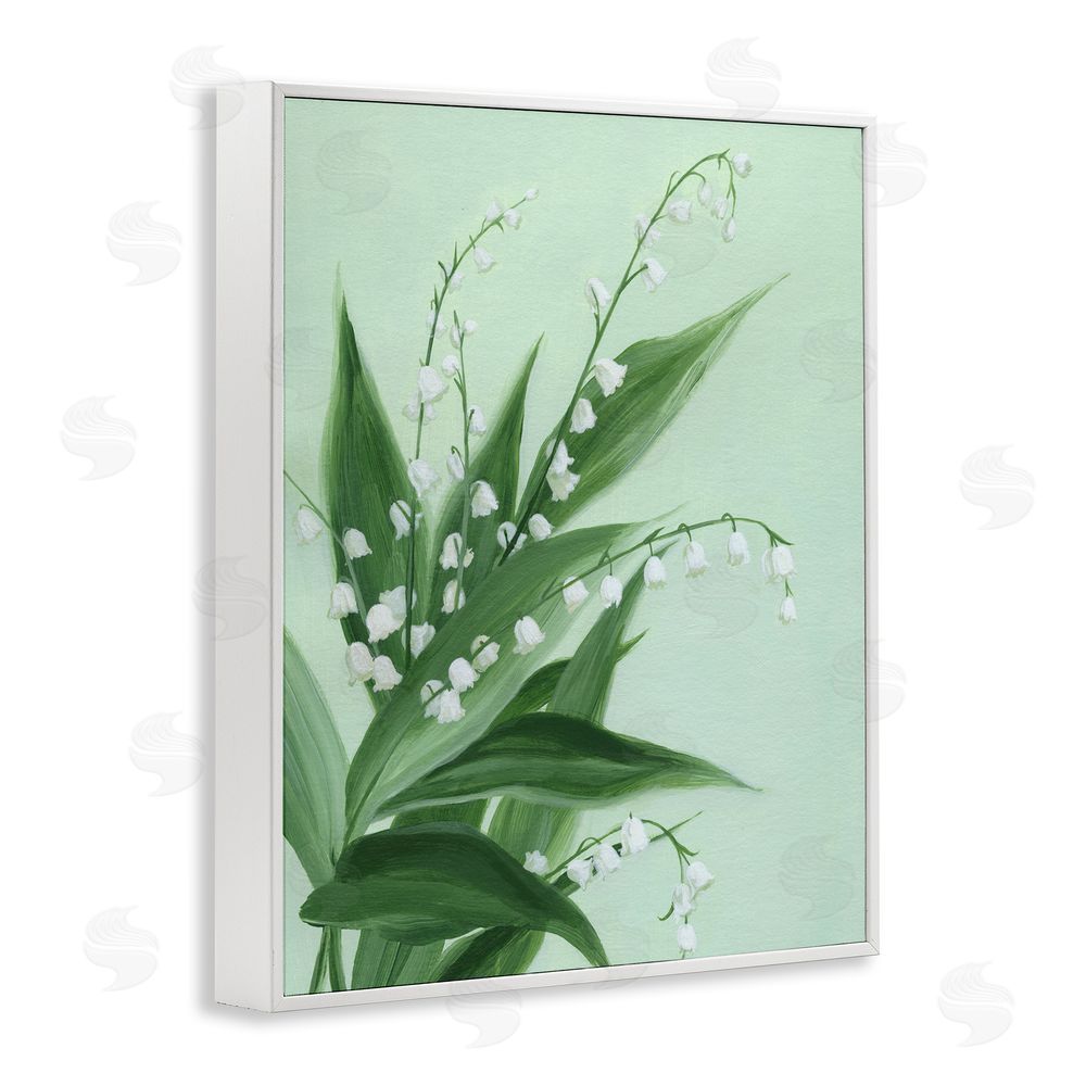 Grace Popp Verdant Lily Of Valley White Framed Giclee Wall Art Print