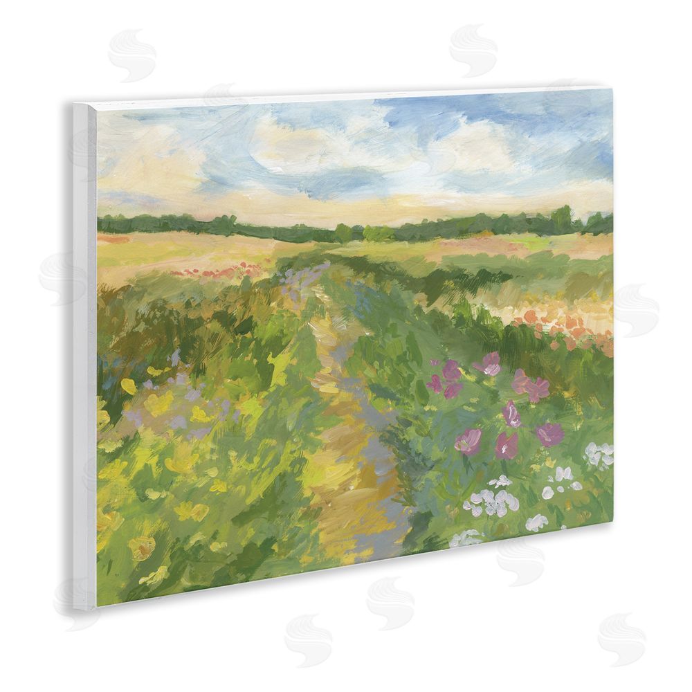 Victoria Barnes Windswept Flower Field Wall Plaque Art Print