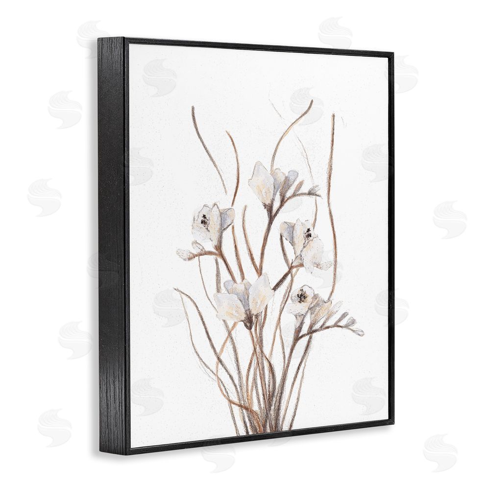 Sundance Graphics Curly Branches on White Black Framed Giclee Wall Art Print