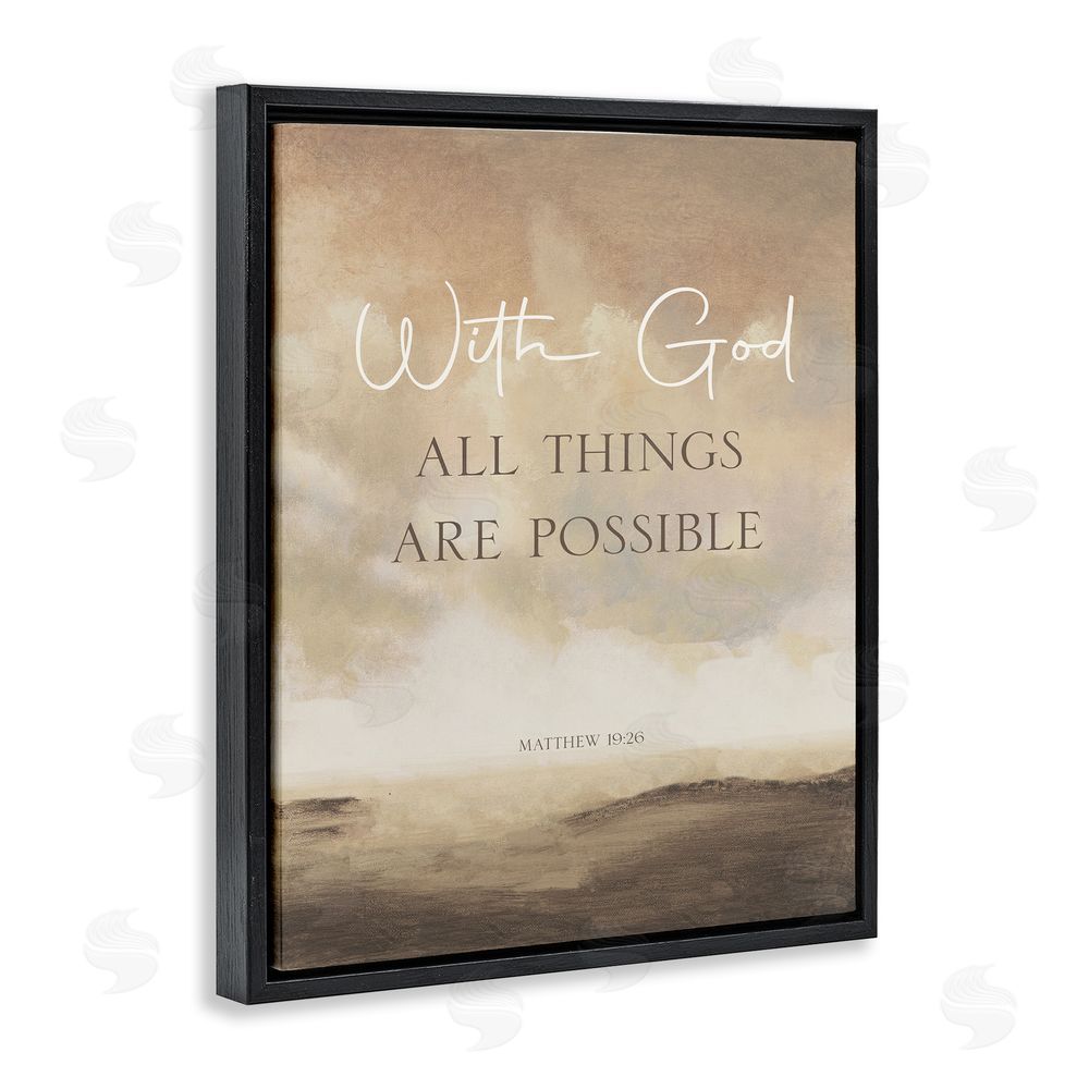 Sundance Graphics With God Matthew Proverb Black Floating Frame Canvas Wall Art Print