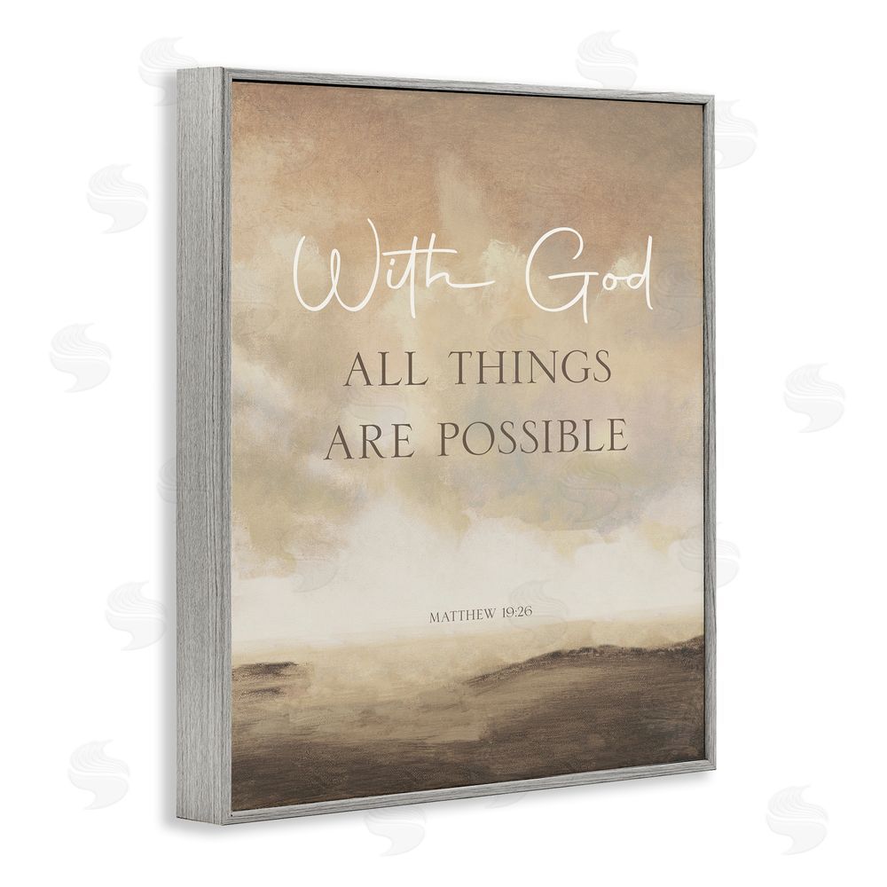 Sundance Graphics With God Matthew Proverb Gray Framed Giclee Wall Art Print