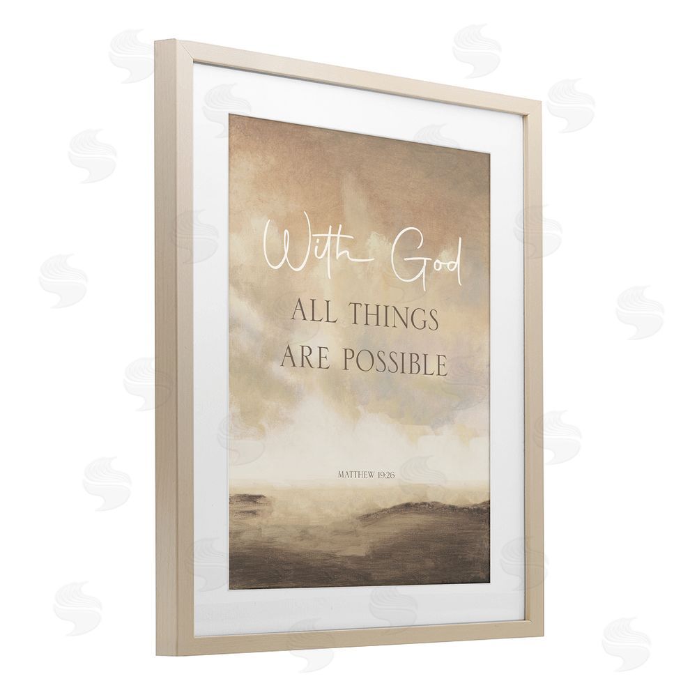 Sundance Graphics With God Matthew Proverb Birch Framed Print Under Glass Wall Art