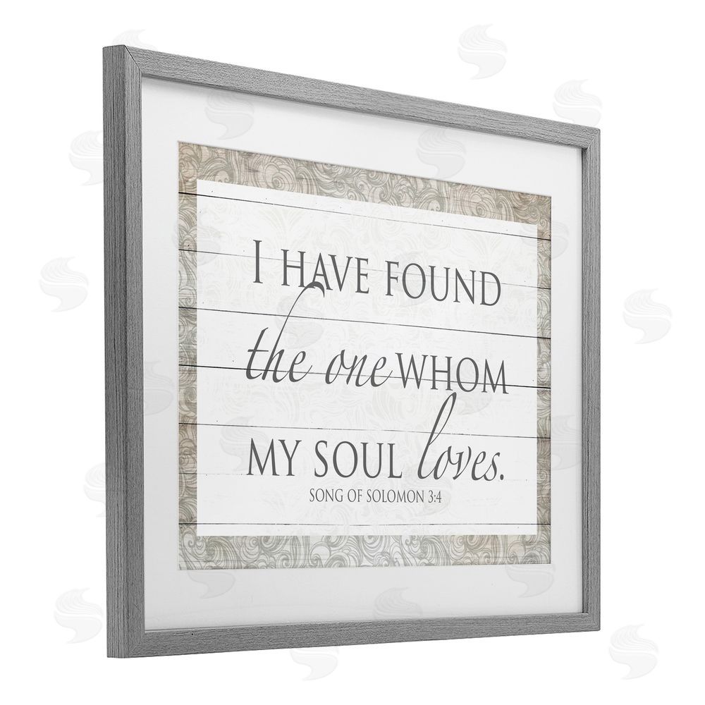 Sundance Graphics The One Whom My Soul Loves Gray Framed Print Under Glass Wall Art