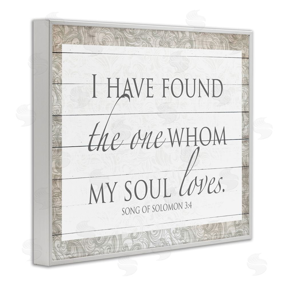Sundance Graphics The One Whom My Soul Loves White Framed Giclee Wall Art Print