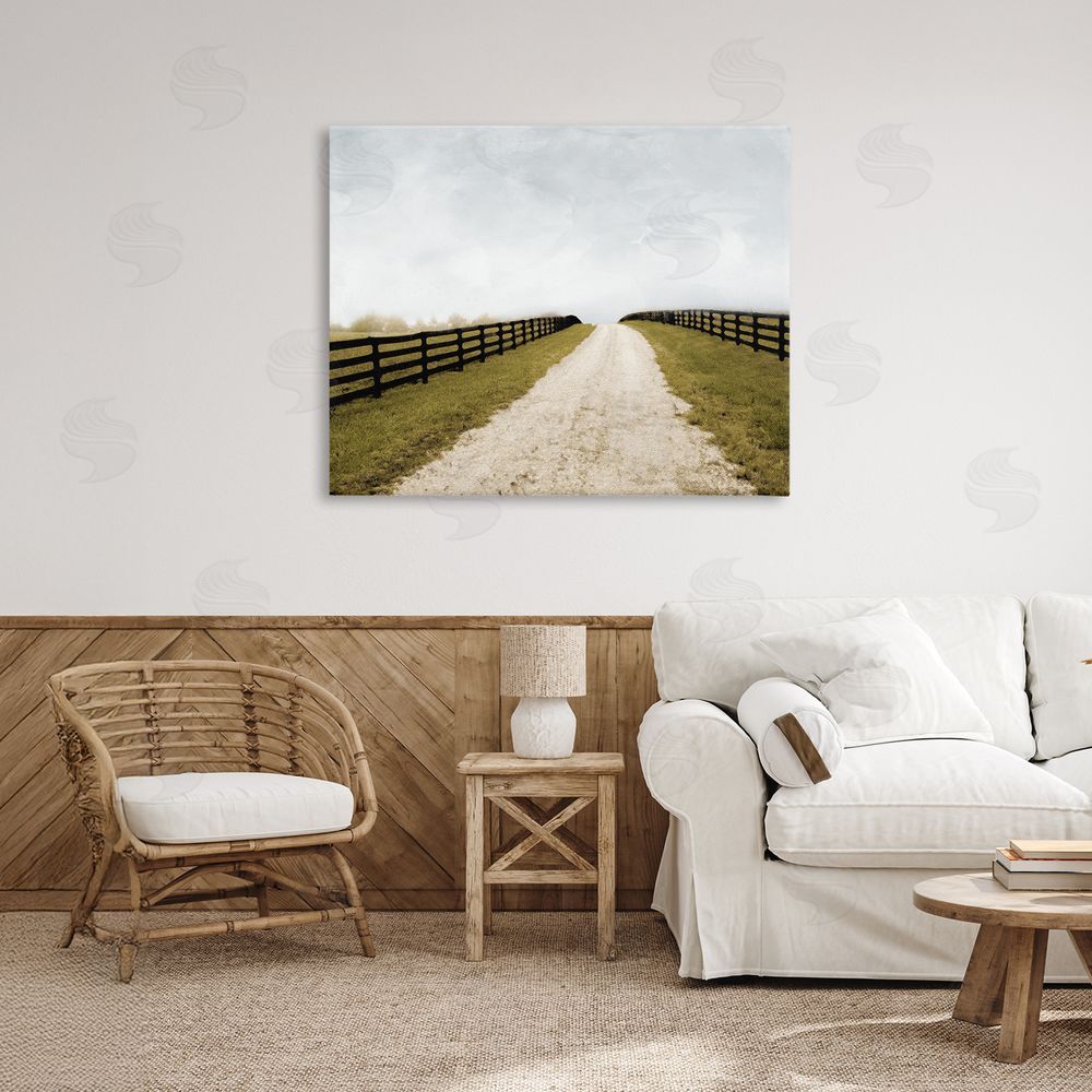 Sundance Graphics Fenced Countryside Lane Canvas Wall Art Print in Room