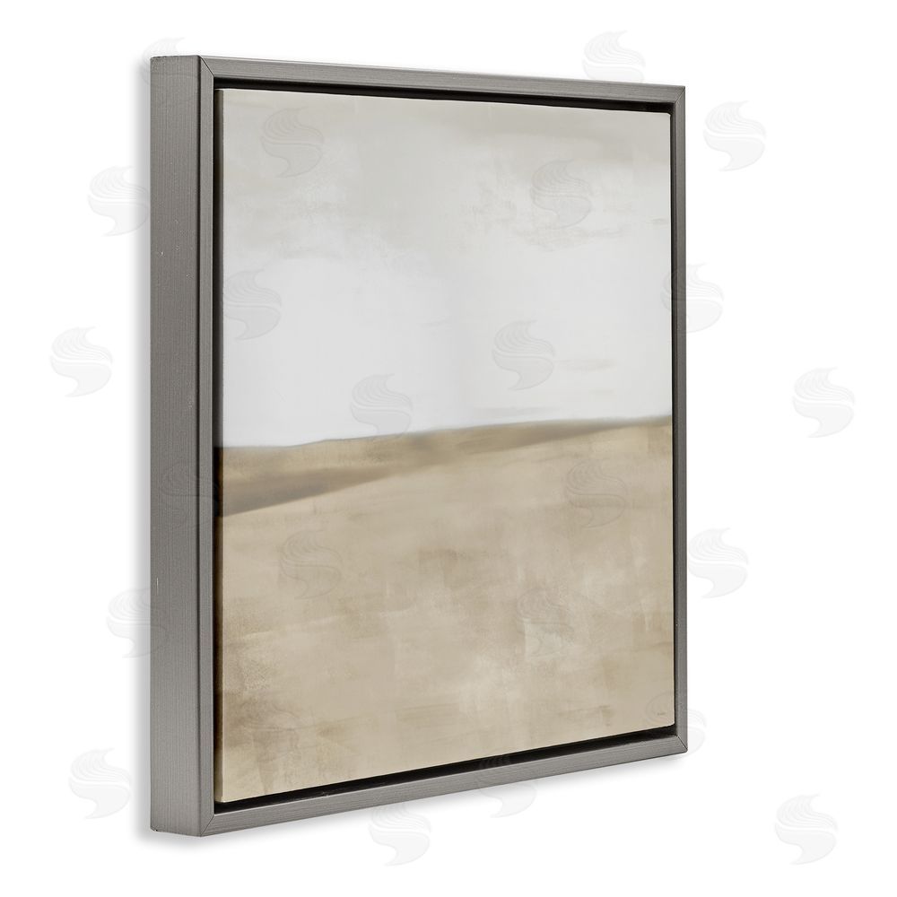Sundance Graphics Muted Smooth Hills Gray Floating Frame Canvas Wall Art Print