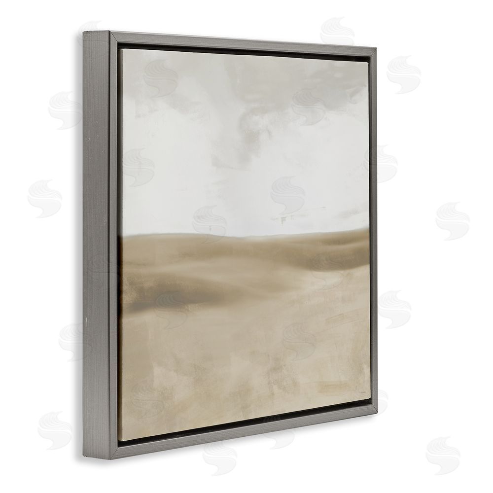 Sundance Graphics Smooth Neutral Hills Gray Floating Frame Canvas Wall Art Print