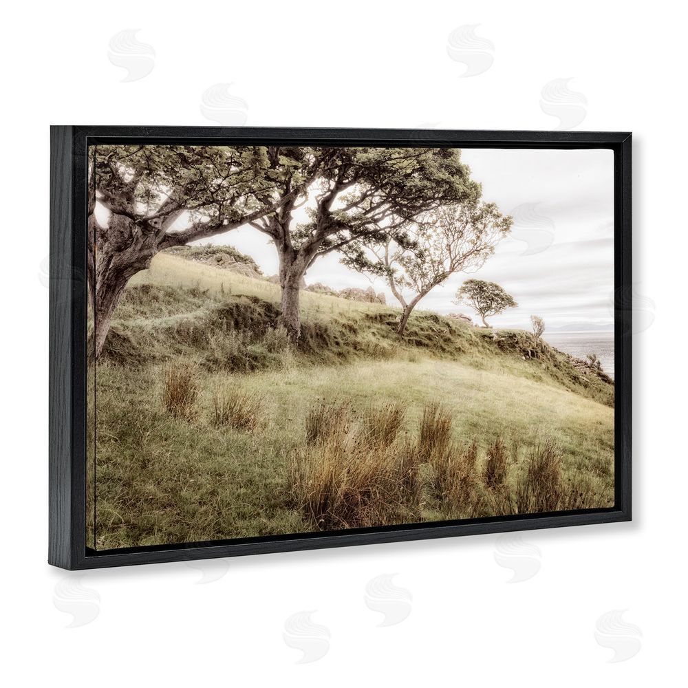 Sundance Graphics Irish Hillside Landscape Black Floating Frame Canvas Wall Art Print