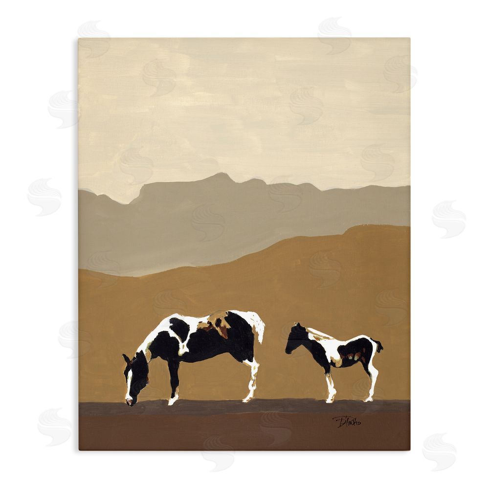 Sundance Graphics Modern Mountains Horses Canvas Wall Art Print