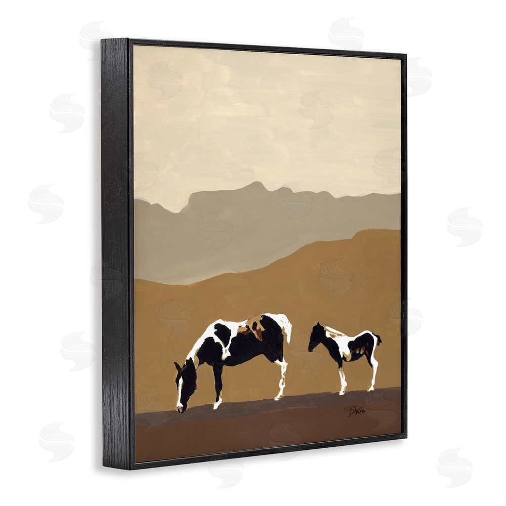 Sundance Graphics Modern Mountains Horses Black Framed Giclee Wall Art Print