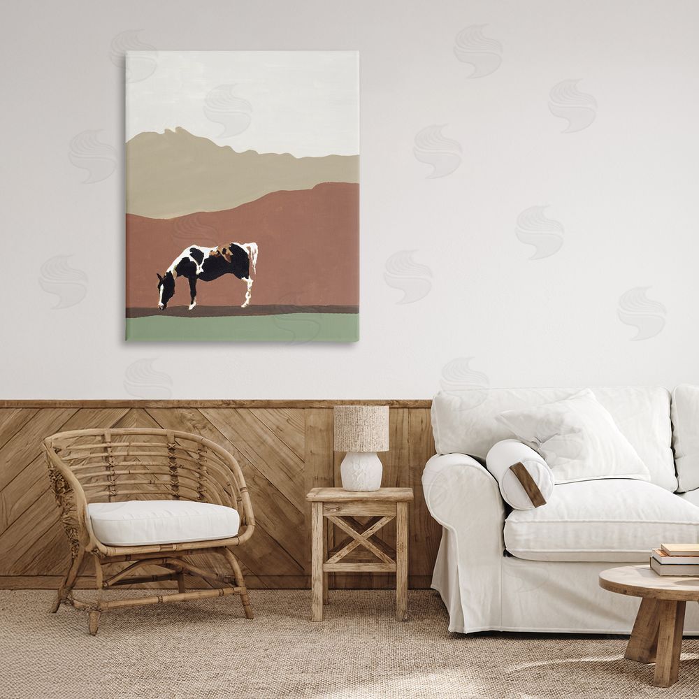 Sundance Graphics Modern Mountains Horse Canvas Wall Art Print in Room