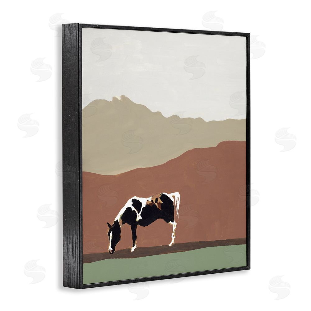 Sundance Graphics Modern Mountains Horse Black Framed Giclee Wall Art Print