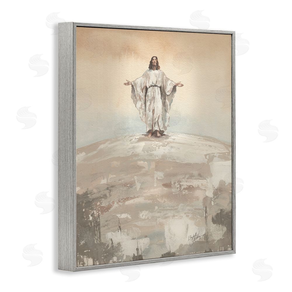 Sundance Graphics Jesus on Hill Gray Framed Giclee Wall Art Print
