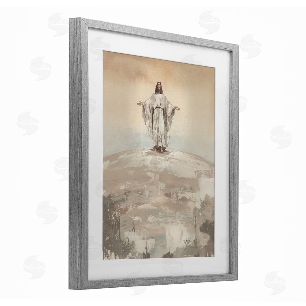 Sundance Graphics Jesus on Hill Gray Framed Print Under Glass Wall Art