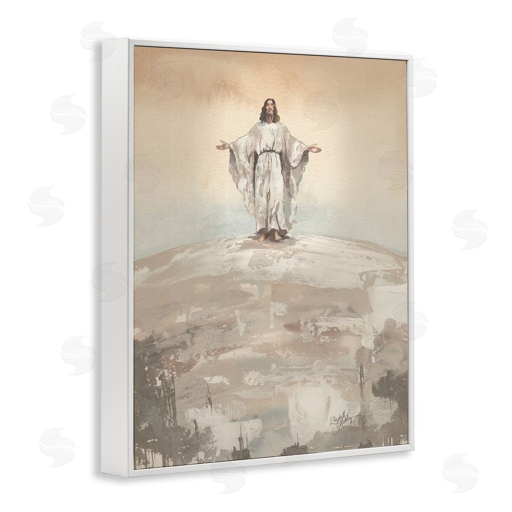 Sundance Graphics Jesus on Hill White Framed Giclee Wall Art Print
