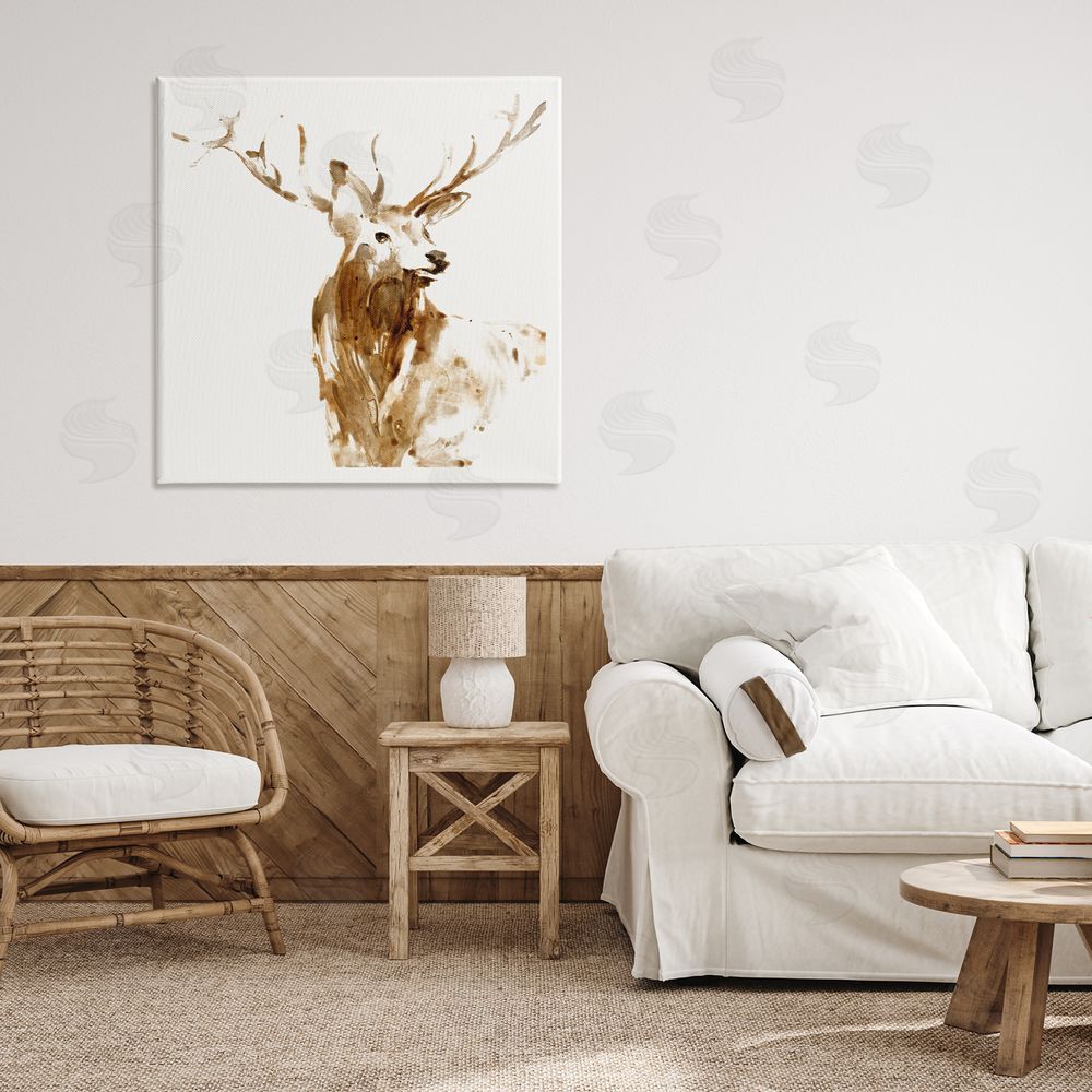 Sundance Graphics Deer Portrait Head Shot Canvas Wall Art Print in Room