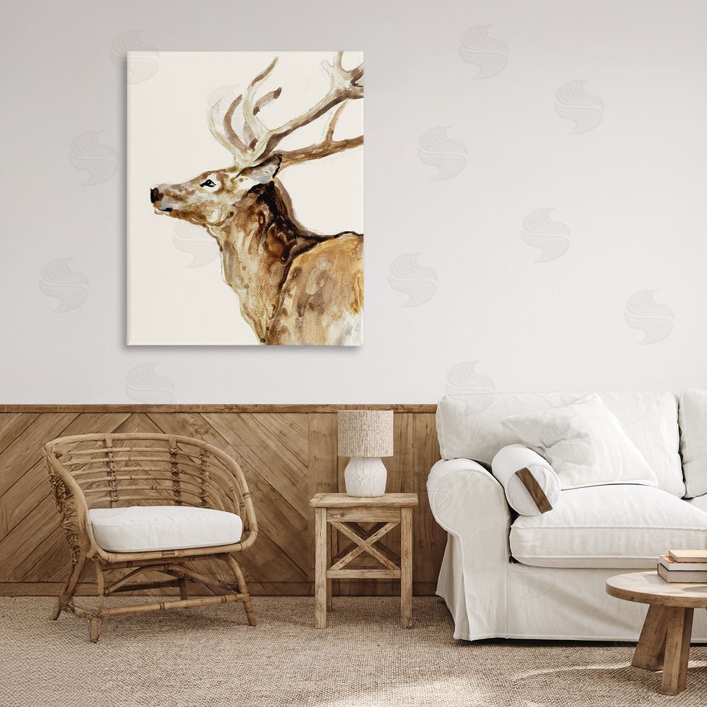 Sundance Graphics Deer Portrait Profile View Canvas Wall Art Print in Room