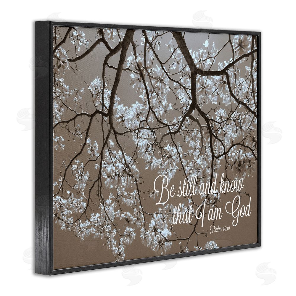 Sundance Graphics Be Still Apple Blossoms Black Framed Giclee Wall Art Print