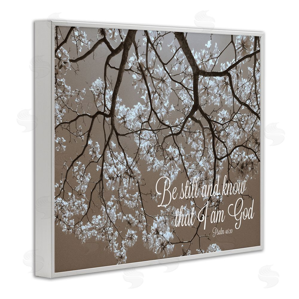 Sundance Graphics Be Still Apple Blossoms White Framed Giclee Wall Art Print