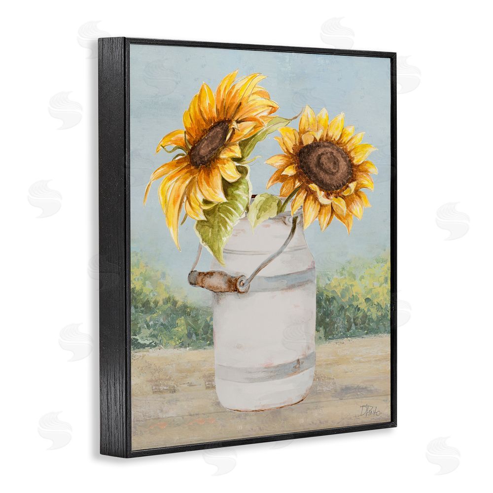 Sundance Graphics Sunflower Pitcher in Country Black Framed Giclee Wall Art Print