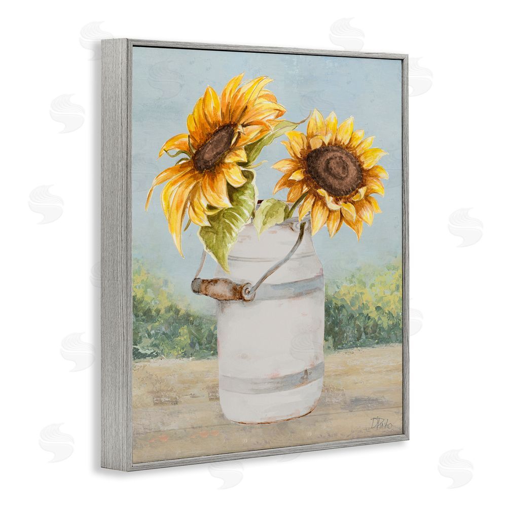Sundance Graphics Sunflower Pitcher in Country Gray Framed Giclee Wall Art Print