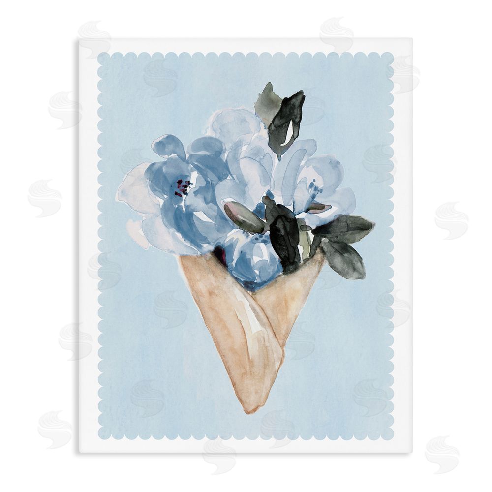 Sundance Graphics Blue Flower Gift Bouquet Canvas Wall Art Print