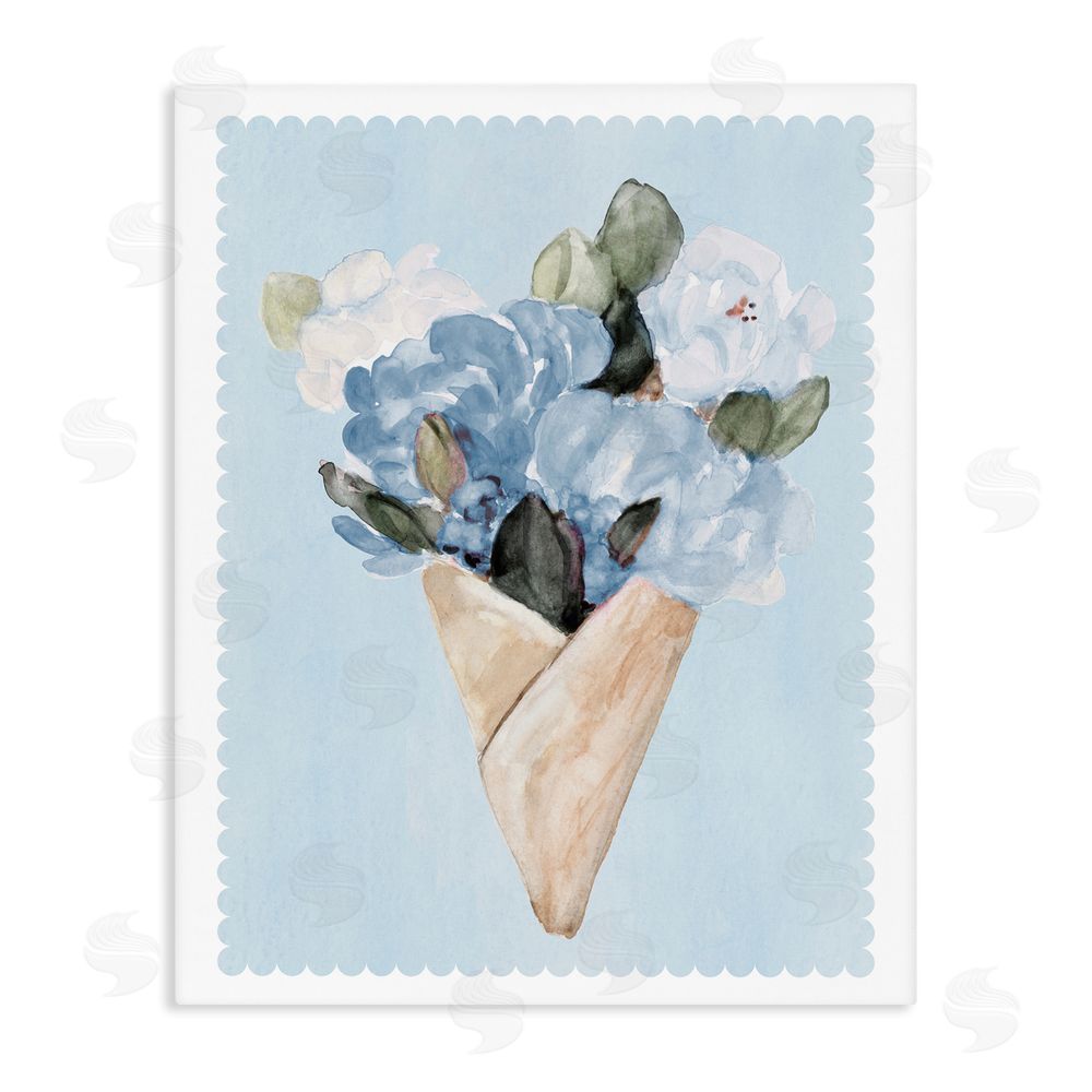 Sundance Graphics Blue Gift Bouquet Canvas Wall Art Print