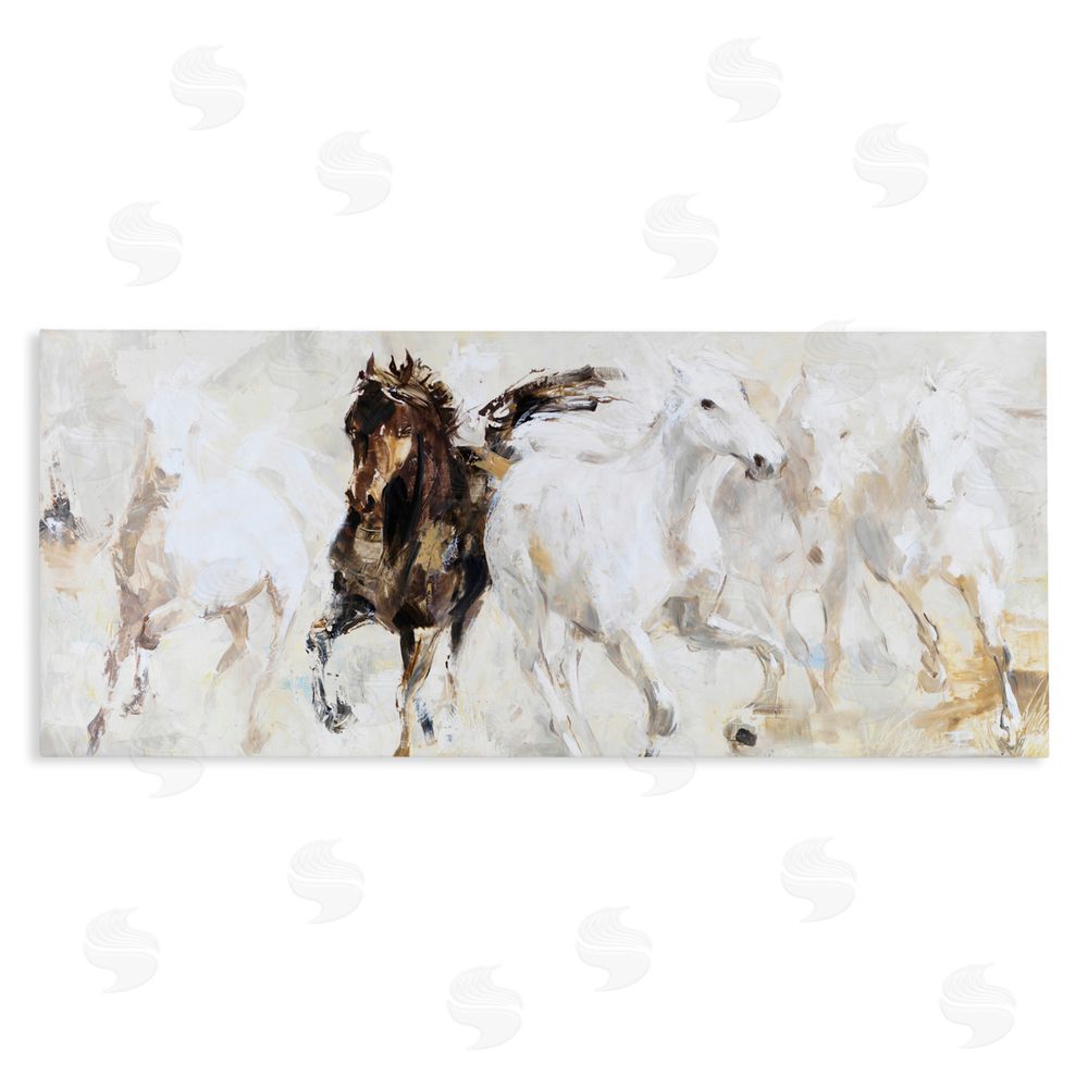 Sundance Graphics Dancing Horses Abstract Scene Canvas Wall Art Print