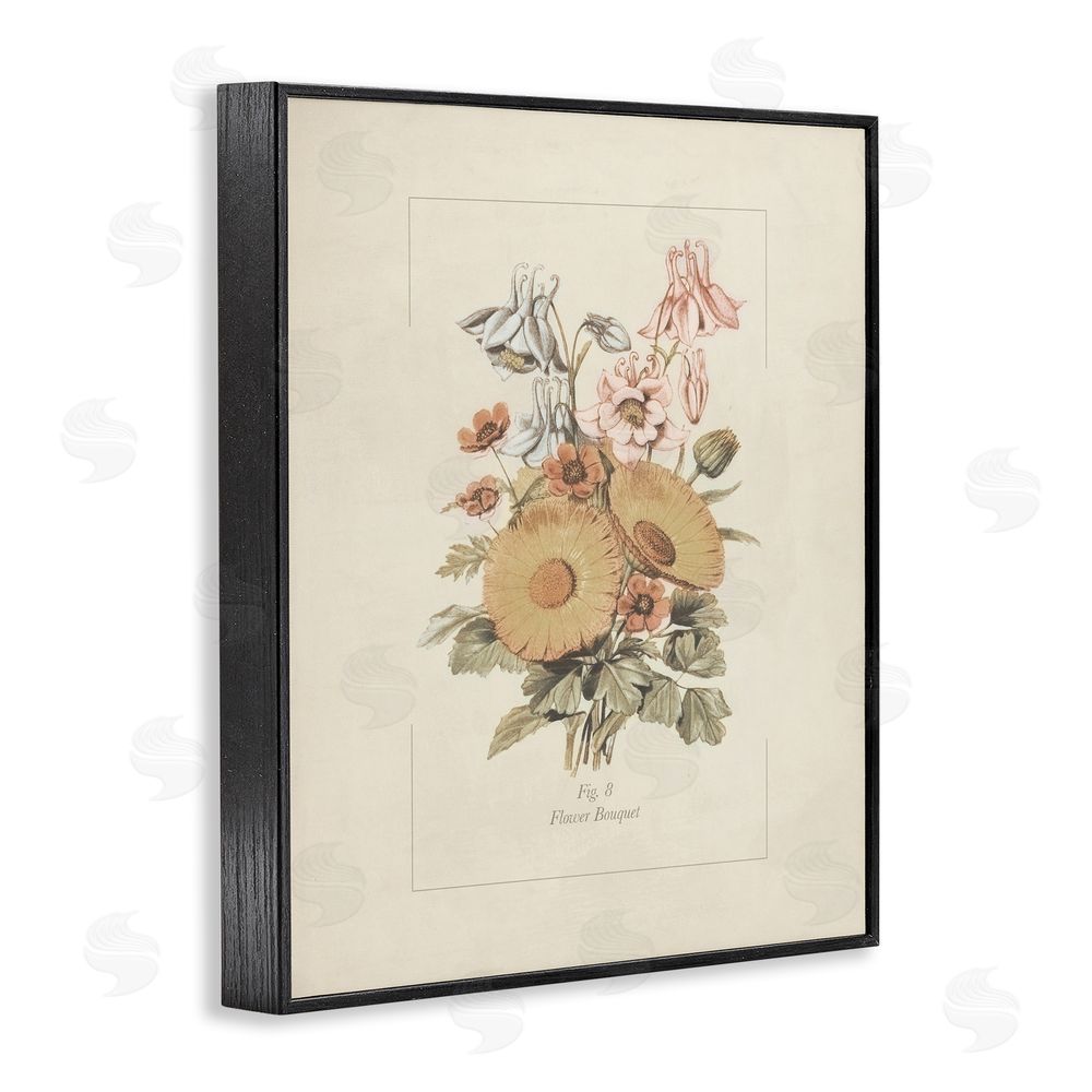 Sundance Graphics Flower Bouquet Vintage Garden Black Framed Giclee Wall Art Print