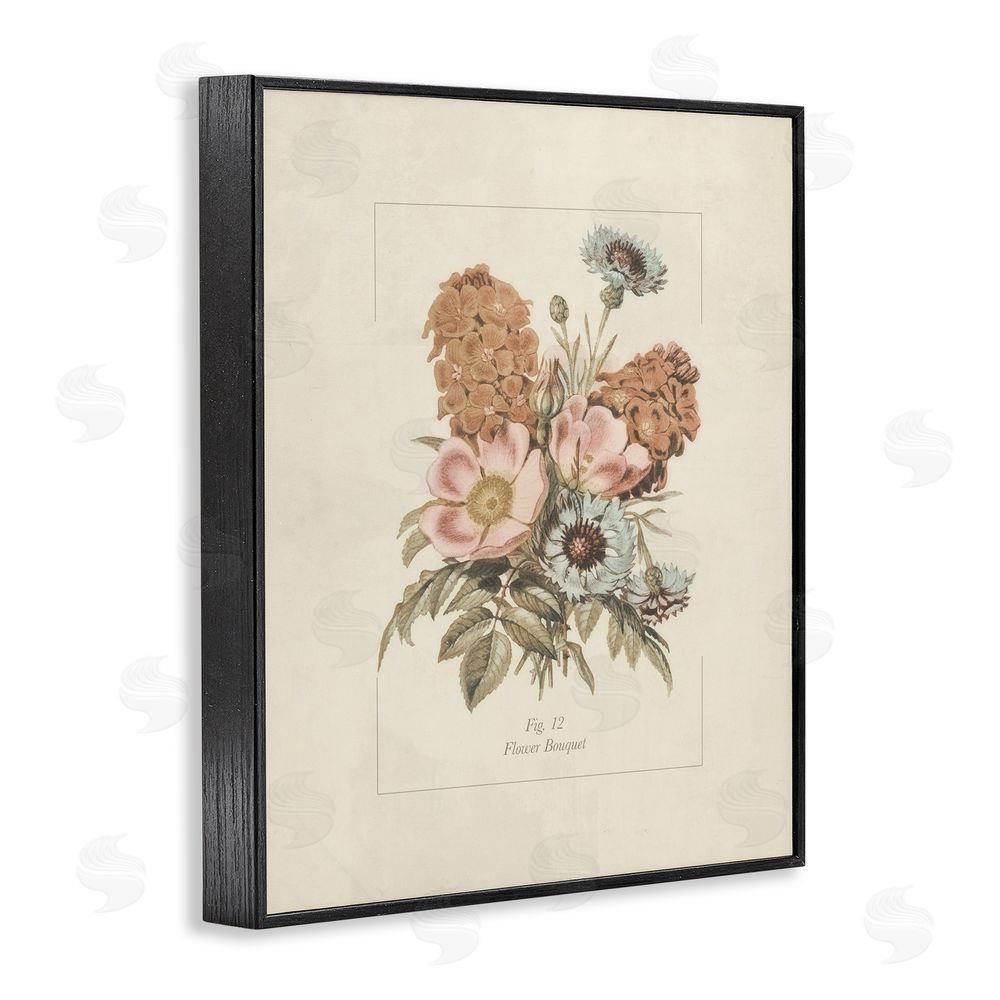 Sundance Graphics Flower Bouquet Vintage Blossoms Black Framed Giclee Wall Art Print