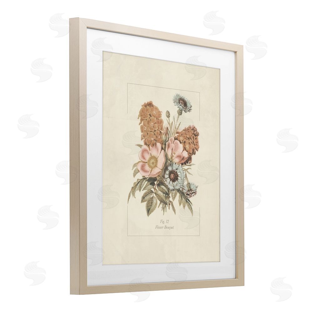 Sundance Graphics Flower Bouquet Vintage Blossoms Birch Framed Print Under Glass Wall Art
