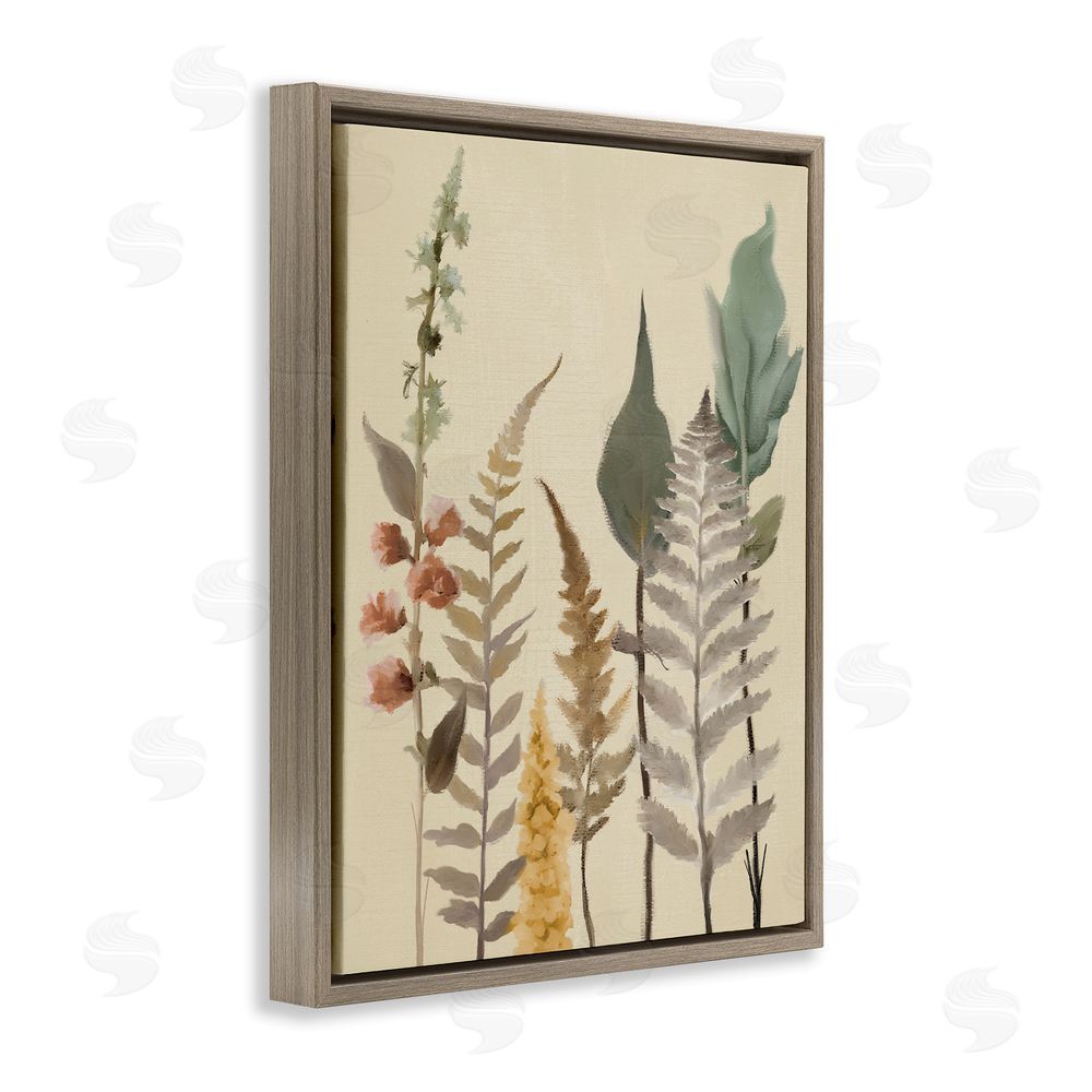 Sundance Graphics Fall Botanicals Forest Ferns Brown Floating Frame Canvas Wall Art Print