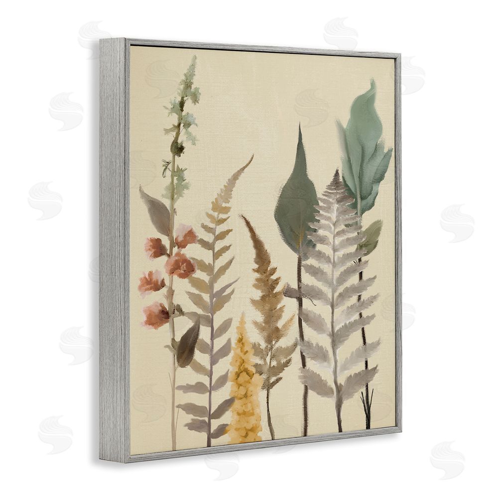 Sundance Graphics Fall Botanicals Forest Ferns Gray Framed Giclee Wall Art Print