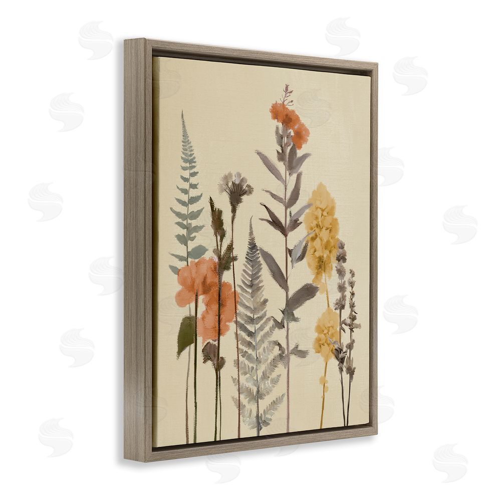 Sundance Graphics Fall Botanicals Fresh Ferns Brown Floating Frame Canvas Wall Art Print