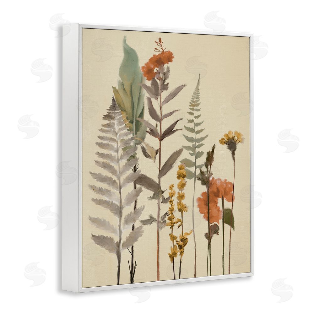 Sundance Graphics Fall Botanicals and Ferns White Framed Giclee Wall Art Print