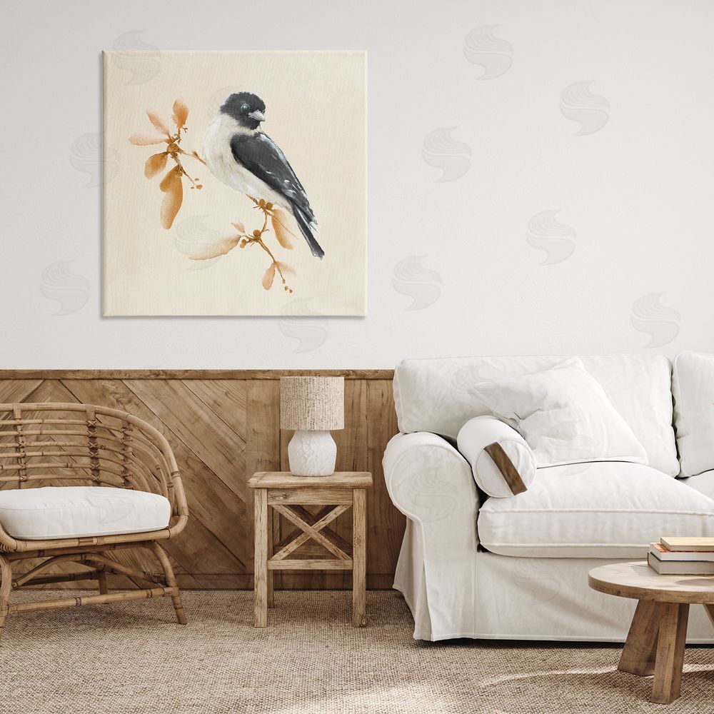 Sundance Graphics Subtle Watercolor Chickadee Canvas Wall Art Print in Room