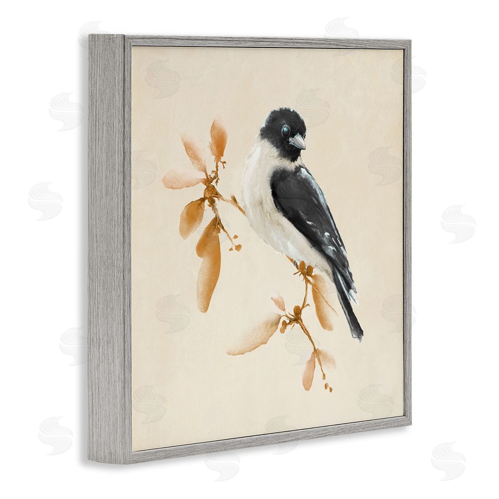Sundance Graphics Subtle Watercolor Chickadee Gray Framed Giclee Wall Art Print