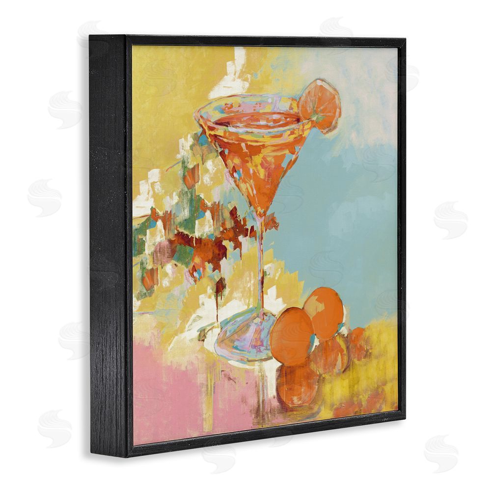 Sundance Graphics Summer Citrus Martini Black Framed Giclee Wall Art Print