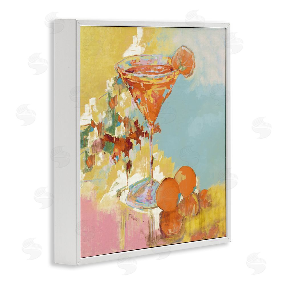 Sundance Graphics Summer Citrus Martini White Framed Giclee Wall Art Print