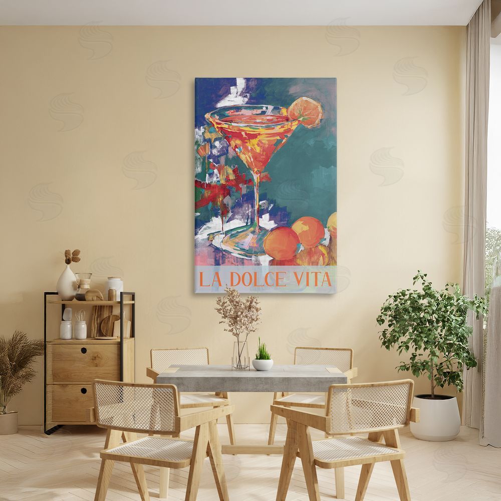 Sundance Graphics Citrus Cocktail on Blue Canvas Wall Art Print in Room