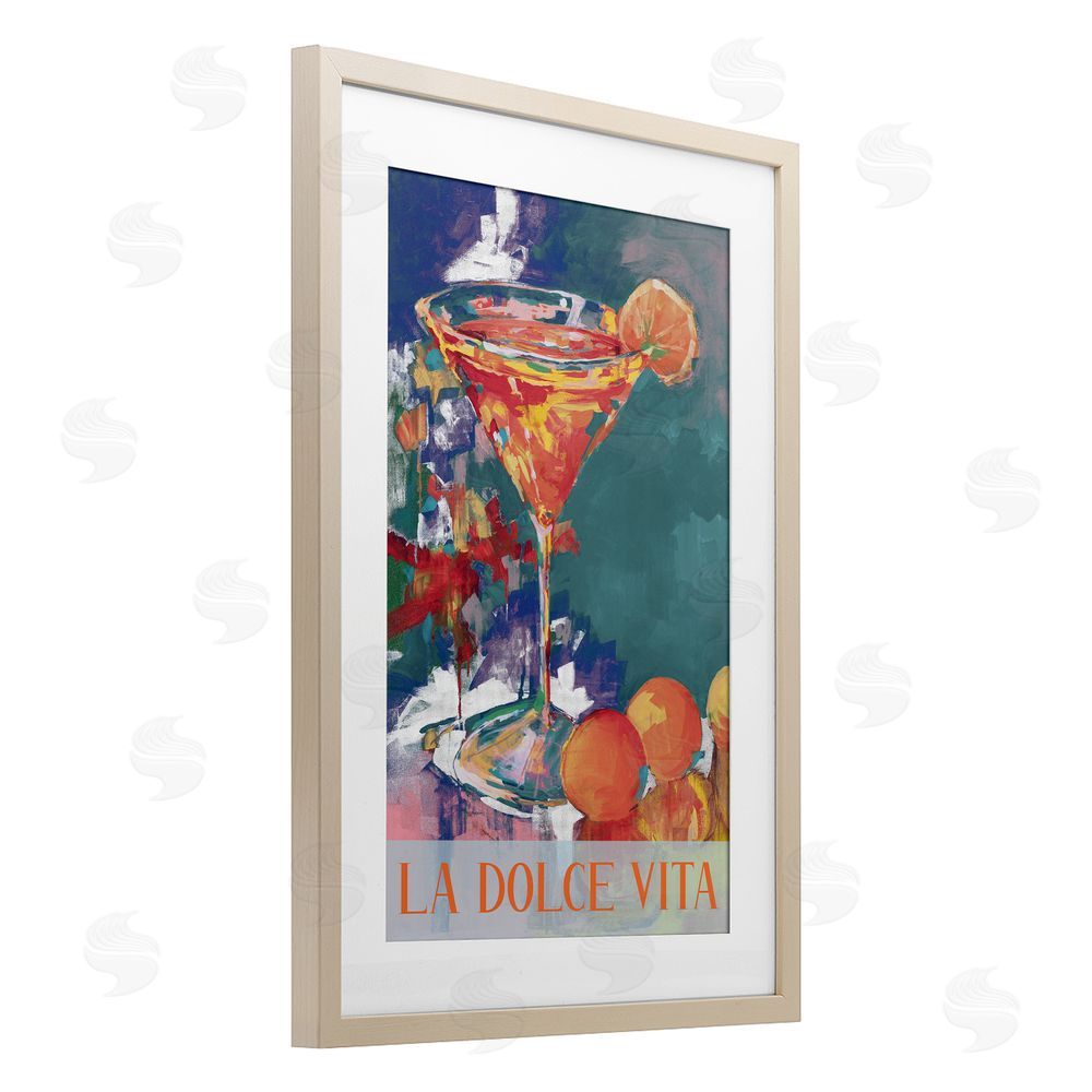 Sundance Graphics Citrus Cocktail on Blue Birch Framed Print Under Glass Wall Art