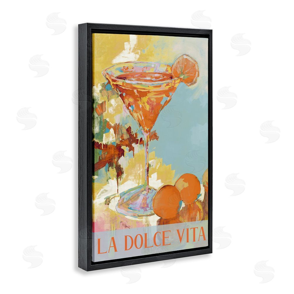 Sundance Graphics La Dolce Vita Citrus Cocktail Black Floating Frame Canvas Wall Art Print