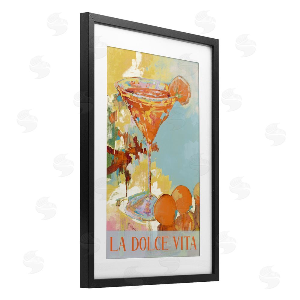 Sundance Graphics La Dolce Vita Citrus Cocktail Black Framed Print Under Glass Wall Art