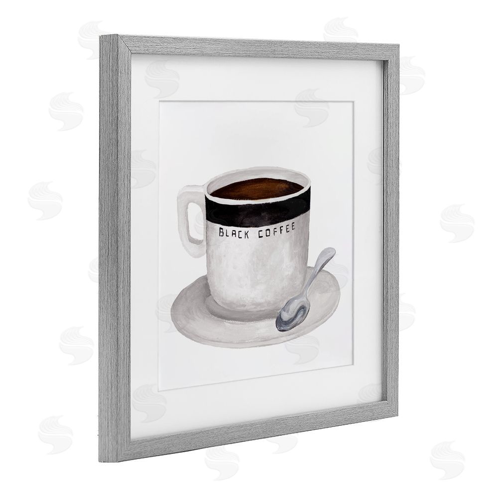 Sundance Graphics Black Coffee Mug Gray Framed Print Under Glass Wall Art