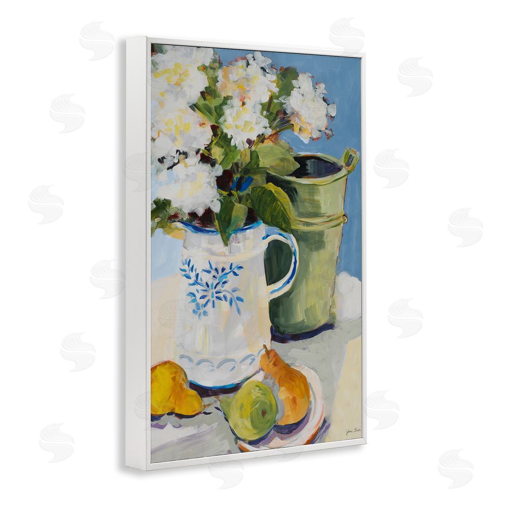 Sundance Graphics Pitcher of Flowers Still Life White Framed Giclee Wall Art Print