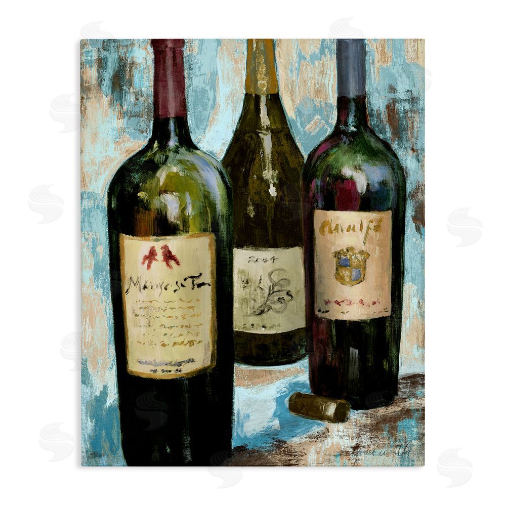 Sundance Graphics Labeled Wine Bottle Trio Canvas Wall Art Print