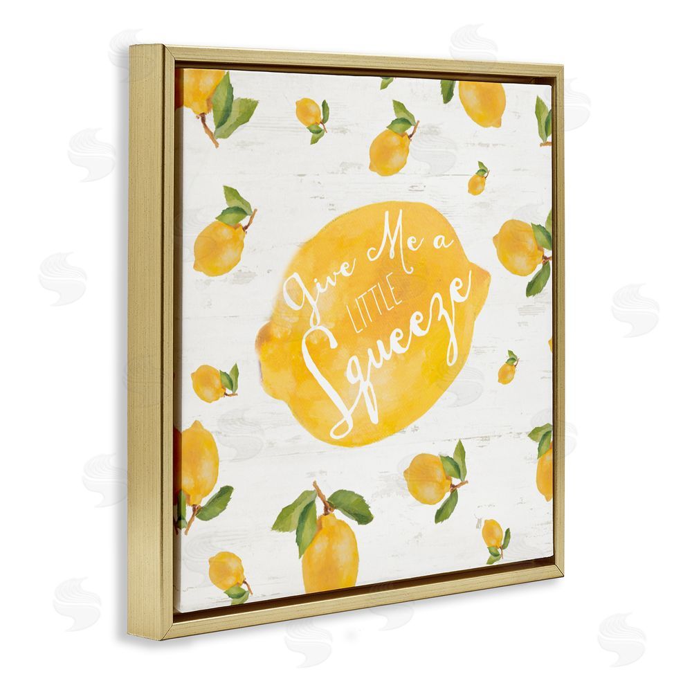 Sundance Graphics Give Me A Squeeze Gold Floating Frame Canvas Wall Art Print