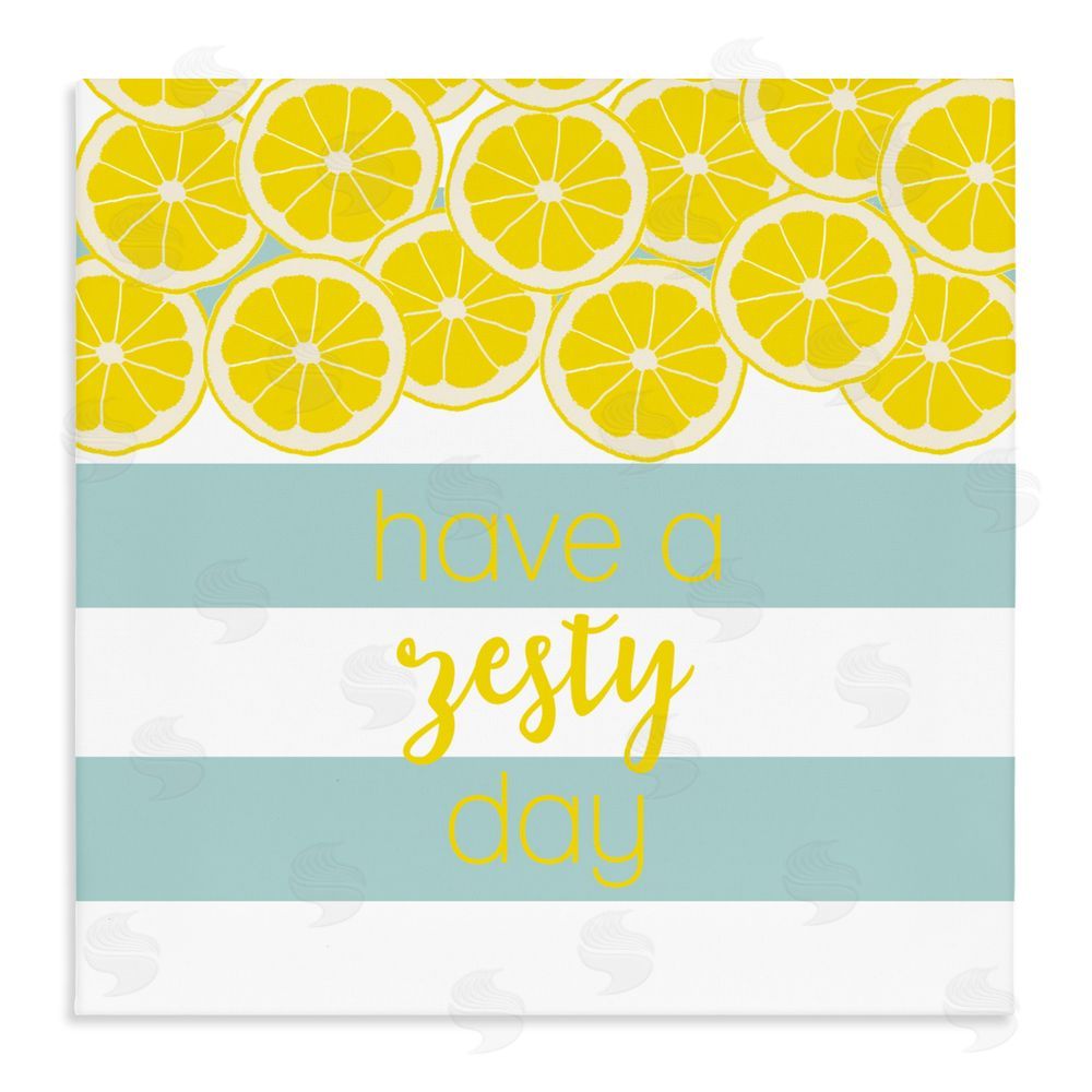 Sundance Graphics Zesty Citrus with Stripes Canvas Wall Art Print